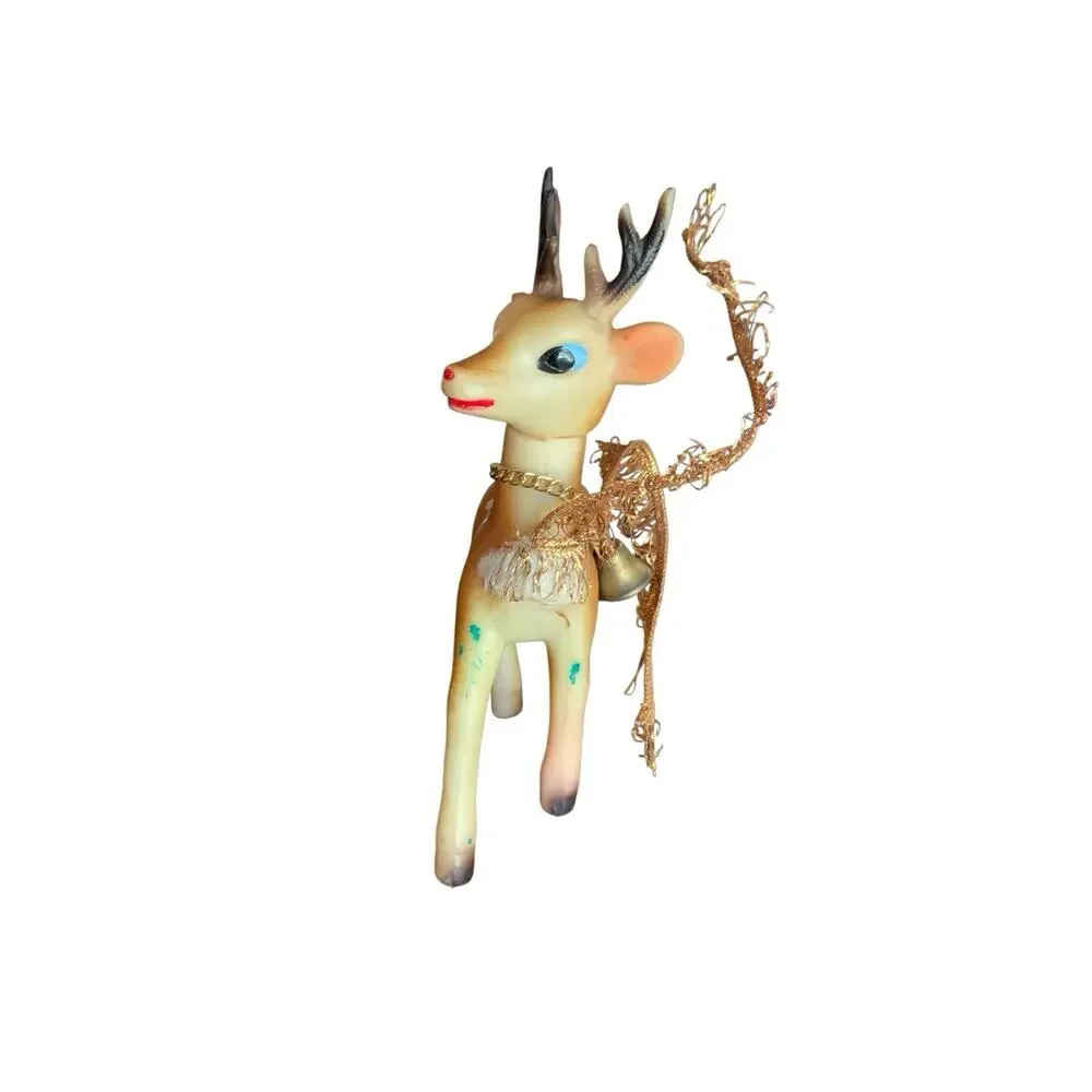 Rubber Fawn Christmas Reindeer Deer w/Spots Head Moves  Japan 5